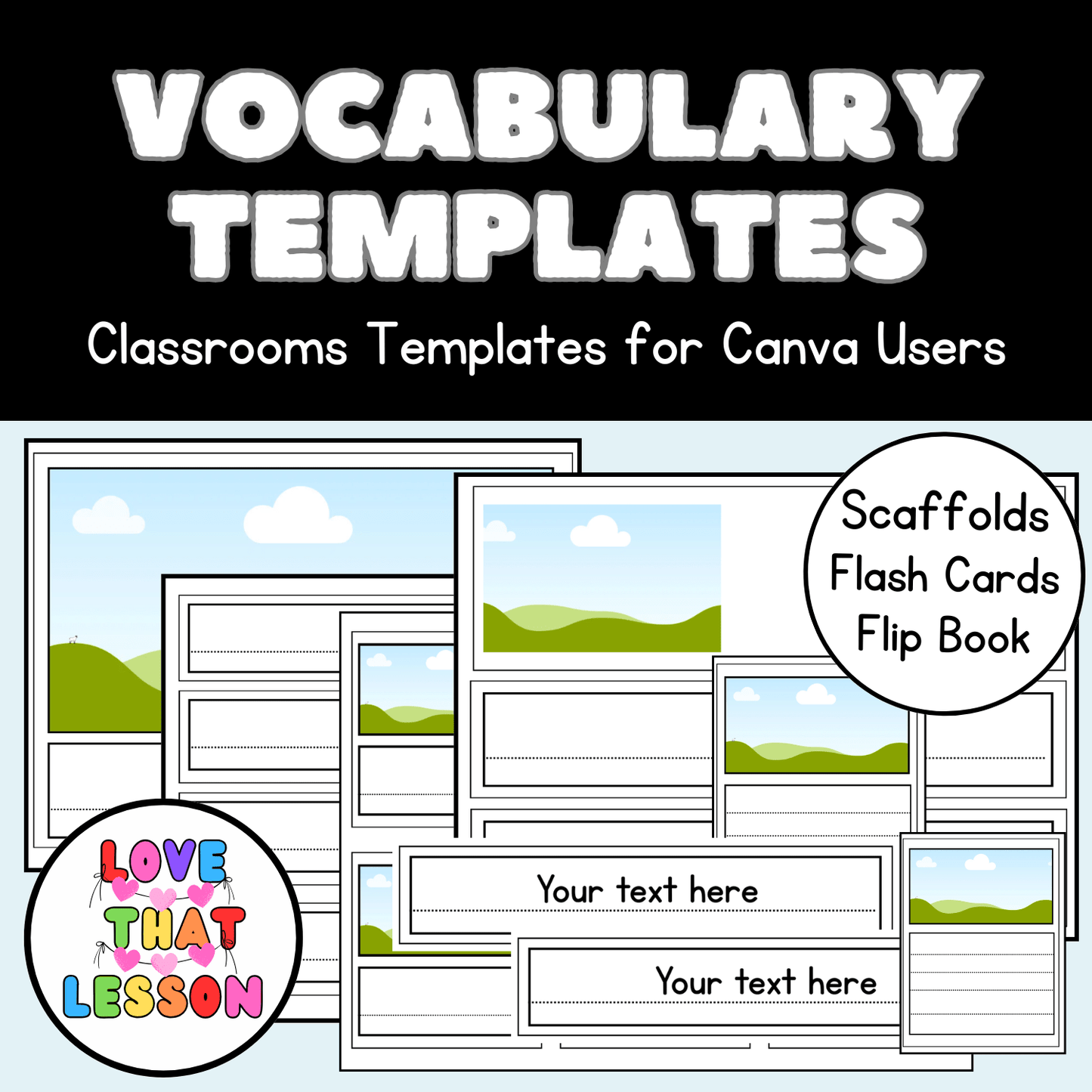 Canva Vocabulary Templates | Editable Word Walls, Flash Cards & Vocabulary Activities - Love That Lesson Shop