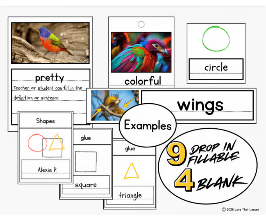 Canva Vocabulary Templates | Editable Word Walls, Flash Cards & Vocabulary Activities - Love That Lesson Shop