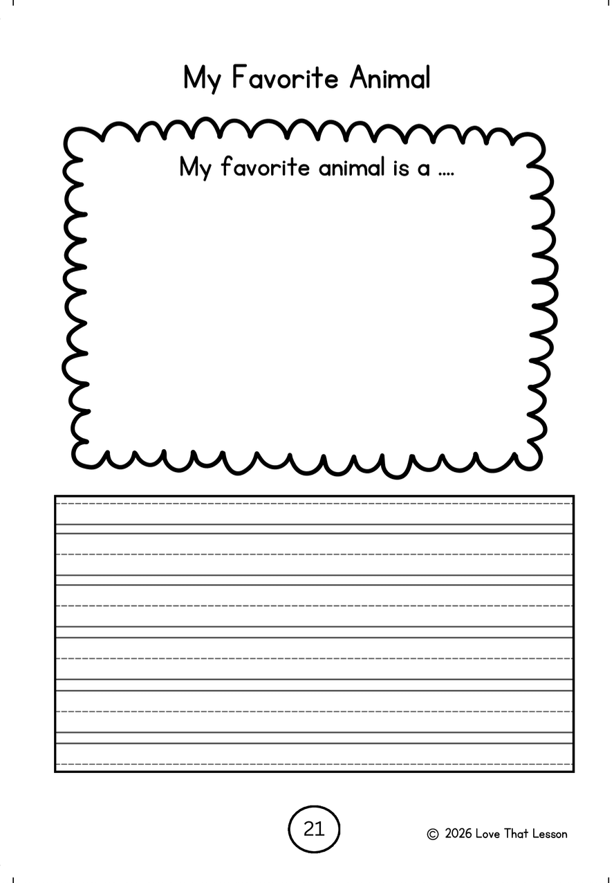 My Animal Handwriting Practice Book ~ Alphabet Tracing & Writing Printable, Aa-Zz, 39 Pages - Love That Lesson Shop